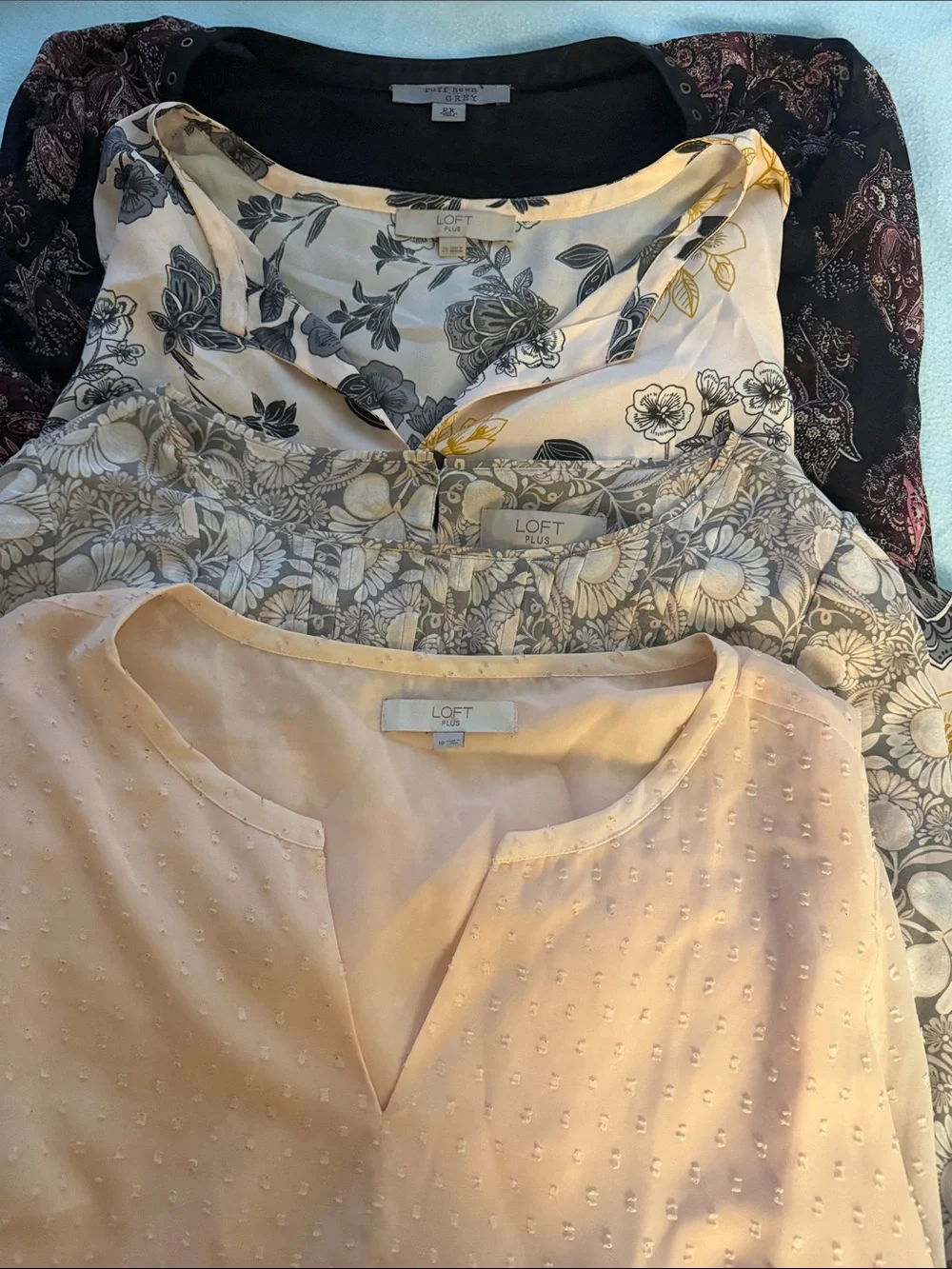 Lot of 3 Loft and 1 Ruff Hewn Tops.  Great for work or play.